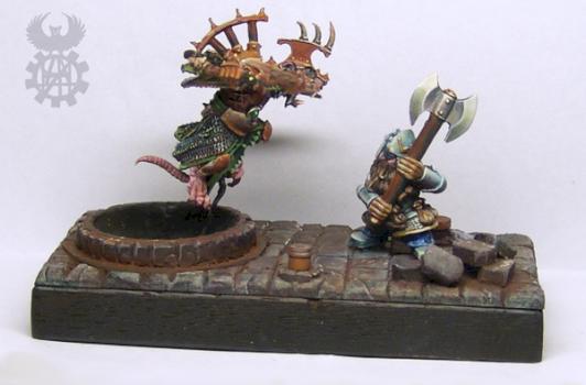 dwarf vs skaven by oxotnikkod