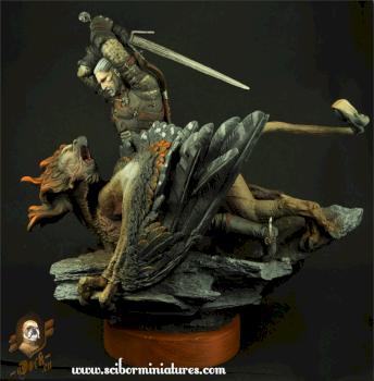 Witcher 3 figure sculpted to collectors edition of computer game by Scibor