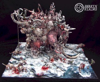 Chaos war mammoth Diorama by Awaken Realms