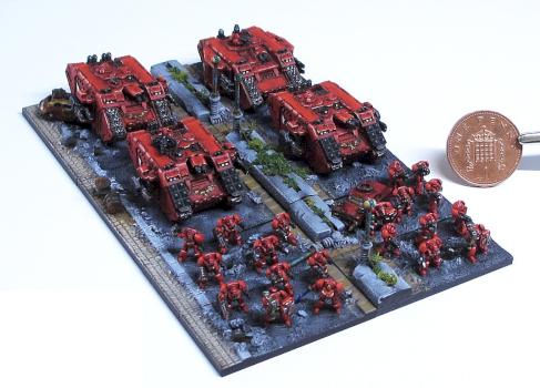 Blood Angels Terminators and Land Raiders (6mm scale) by elsmore