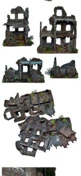 4x MULTIPLE RUINED BUILDINGS BOX w40k, mordheim scenery terrain by studiolevel