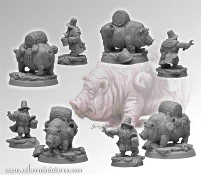 Dwarven Medic & Pig Ambulance by Scibor