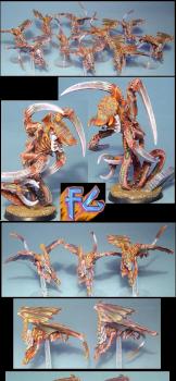 tyranids army: gargouilles et horeure rouge by grosbob2