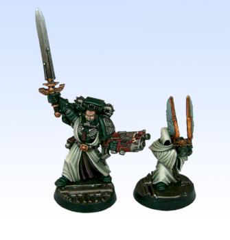 Dark Angels commander Azrael and Helmet bearer by Brokenblade