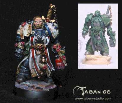 Mark Gibbon's based green of a Dark Templar officer (painted) by tabanstudio