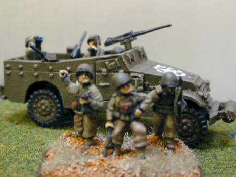 15mm Fow HQ stand and M3A1 Armored car by striker8