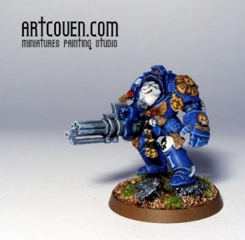 Ultramarines Terminator with Assault Cannon 1 by artcoven