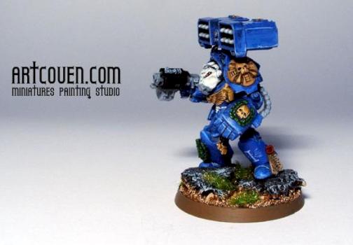 Ultramarines Terminator with Cyclone 2 by artcoven