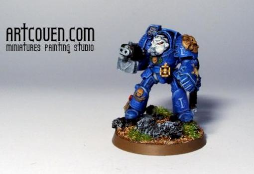 Ultramarines Terminator With Chainfist by artcoven