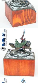 Wolf Lord on Thunderwolf (Red Style, with plinth) by MadFlyArtStudio