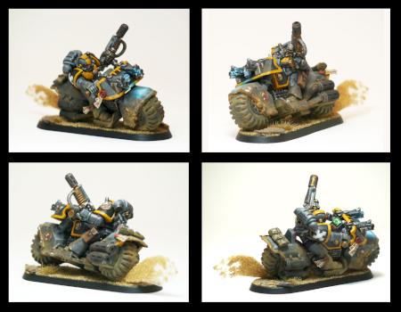 Red Scorpions biker with Melta gun by Relaxdesign minis