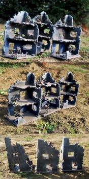 War Games Terrains Ruined Buildings SET#3 28mm Fantasy 40k by GobBoss