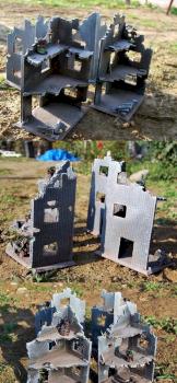 War Games Terrains Ruined Buildings SET#2 28mm Fantasy 40k by GobBoss