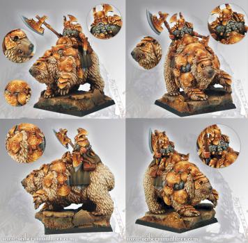Dwarf General on war bear by Scibor
