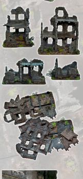 4x MULTIPLE RUINED BUILDINGS BOX w40k, mordheim scenery terrain by studiolevel