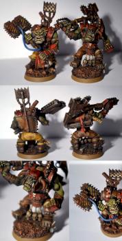 Ork nobz with big choppaz by FinitelyFailed
