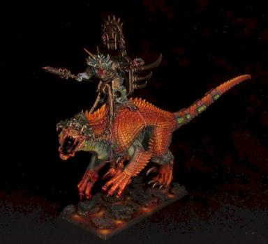 Lizardmen Saurus Oldblood on Carnosaur by Awaken Realms