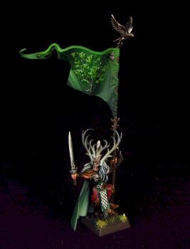 Wood Elves Battle Standard Bearer (conversion) by Awaken Realms