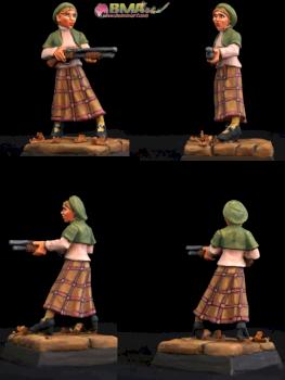 Cute Gun Moll with Shotgun by belminiart