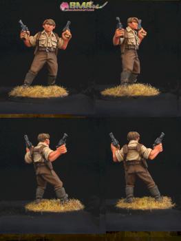 Armed Male Archaeologist/Adventurer w 2 Handguns by belminiart