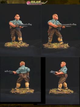 Armed Male Adventurer/Mercenary with Machine Gun by belminiart
