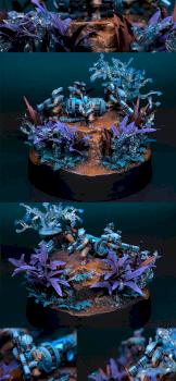 Diorama of Tau Pathfinder team 'Last stand' by JAB