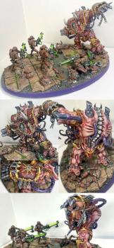 Helbrute vs. Necron Warriors by eggebraa
