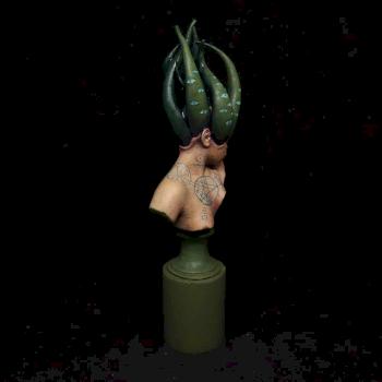 Woman cultist tentacles bust by IreMoon