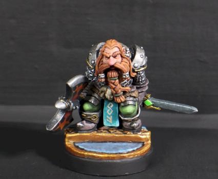 Diehard Miniatures - Grimm Banethrall-Dwarf Warrior by mikecarrero