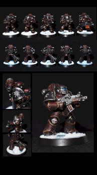 Chaos Marines Word Bearers in MkIII Power Armour by peckersaurus