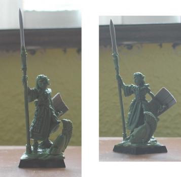 High elves Spahery spearman Champion green/ Campeon de los lanceros de Saphery by juza