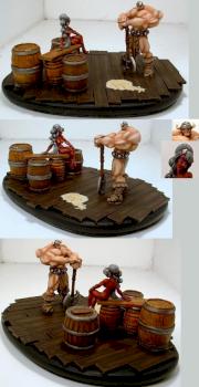 Heresy Standing Thrud & Hasslefree Gen diorama by Wristaction