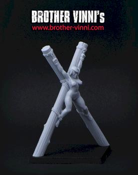 Woman at saltire (sculpting) by Brother Vinni