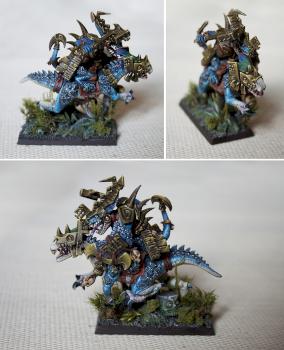 Lizardmen Saurus Hero on Cold One by Comitiva Carmina