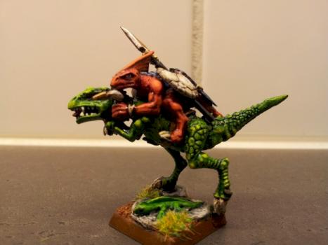 Skink on raptor by Karokk