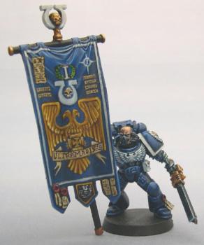 1st Company Standard bearer - Ultramarines by Cryptorchid