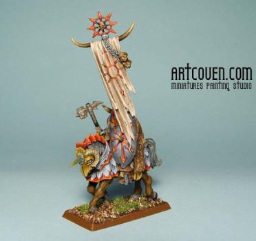 Mounted Chaos Standard Bearer by artcoven