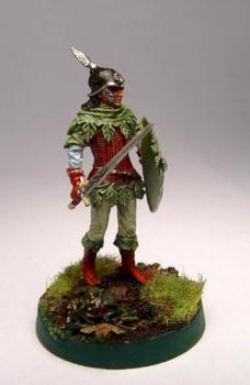 Wood Elf Swordsman in Leather Lamellar Armor by Singaliel
