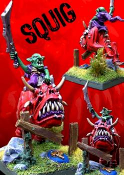 Night goblin warboss on giant squig by dbseb