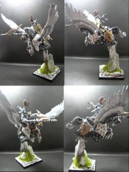 Warhammer Bretonnian Pegasus Knight of Ice Crystal by tinman755