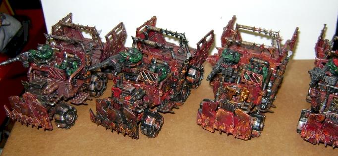 Four Ork Trukks by edlaberge