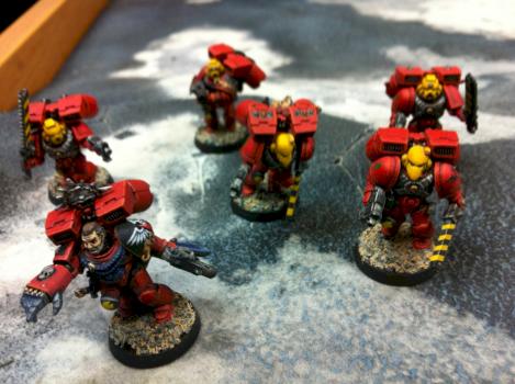 Blood Angels 4th company First Assault squad by Ghevrix