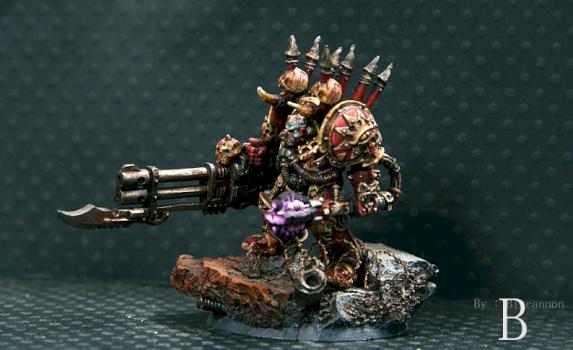 Chaos Space Marine Terminator with Autocanon by niqueyes