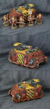 Blood Angels assault squad with Razorback by Garrett