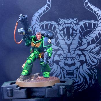 Salamander Space Marine Lieutenant by willsham