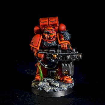 Blood Angel Heavy-Weapons Gunner by the_secret_paintbrush