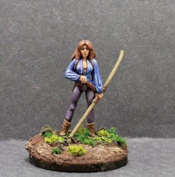 Dark Sword Female Cleric with Bo staff by superbug983