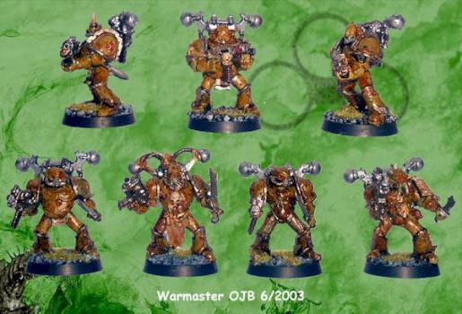 Plague Marines (Troop 1) by Warmaster OJB
