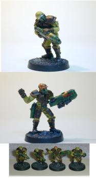 Prosthene marines w/ Pulse Rifles by striker8