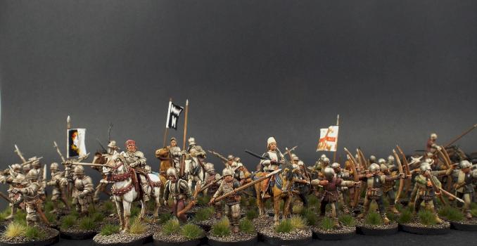 28mm Perry Miniatures. The Retinue of Richard Tunstall of Thurland (Lancastrian) Destined for Lion R by avalonindustries2040